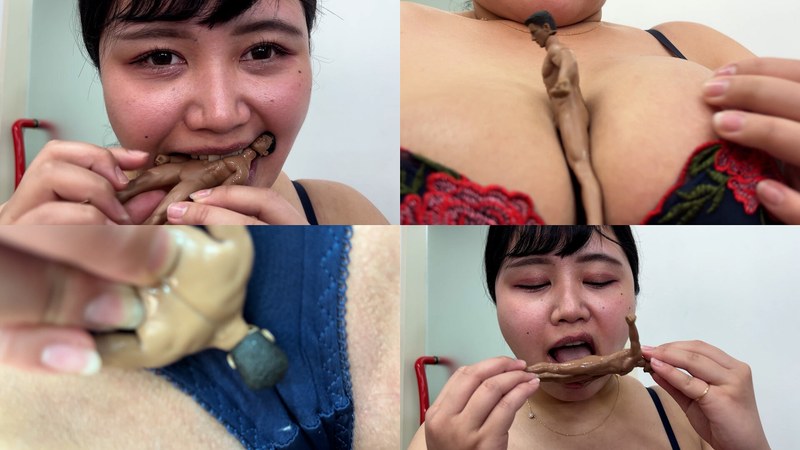 ネットスラング みのりちゃんがM男人形を唾液たっぷり舐めまわす